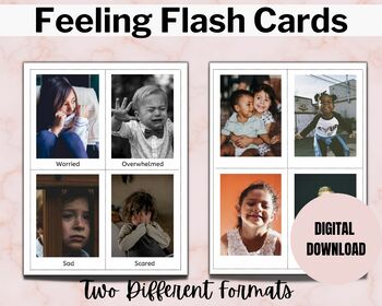 Preview of Emotion/Feeling Flash Cards - Real Life Pictures - Social Emotional Learning
