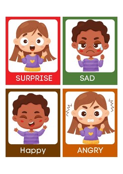 Emotion & Feeling Flashcard 16 pictures by Ananda Studio 101 | TPT