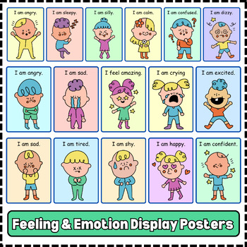 Preview of Emotion & Feeling Posters Educational Classroom Poster Printable Montessori