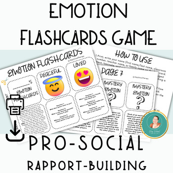 Preview of Emotion Flashcards Game, SEL, Feelings Identification, Feelings Exploration