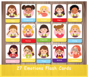 Emotion Flashcards, Kids Feelings Flash Cards, Montessori Printable.