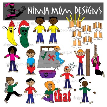 Emotion Idioms Clip Art PART 2 in Color and Black Line by Ninja Mom Designs