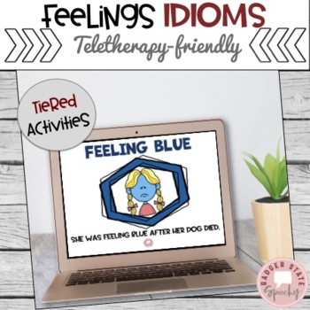 Preview of Emotions Feelings Idioms with Pictures Tiered Activities Speech Therapy