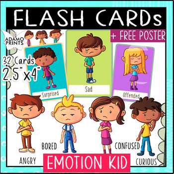 Preview of Emotion Kid Flash Cards Montessori Materials Preschool Matching