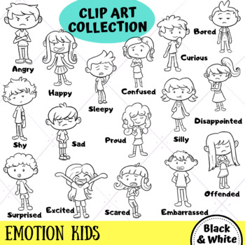 kids clip art black and white