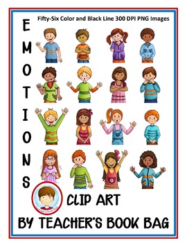 Preview of Teacher Book Bag: Emotion Kids Clip Art Collection