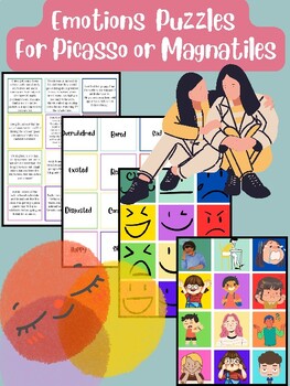 Preview of Emotion Matching Puzzles Narratives | Graphics | Picasso or Magnatiles Covers