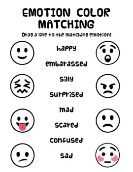 matching feelings worksheet teaching resources tpt