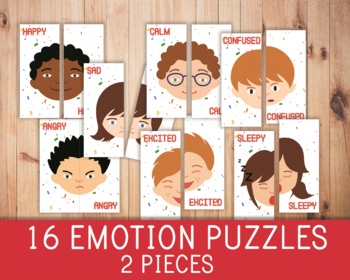 Preview of Emotion Puzzles - Matching Activity - Feelings for Kids - Game