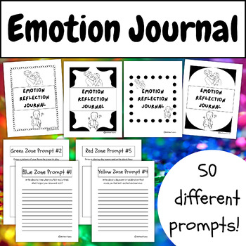 Preview of NO PREP Emotion Reflection Journal/ Based on Emotional Regulation Zones /SEL