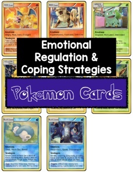 Preview of Emotion Regulation & Coping Skills Pokemon Cards