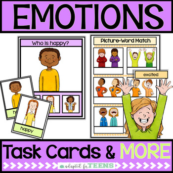 Preview of Emotion Task Cards Vocabulary Activities
