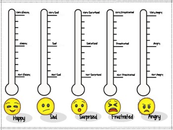 Emotion Thermometers Handout by The School Counselor SEL | TpT