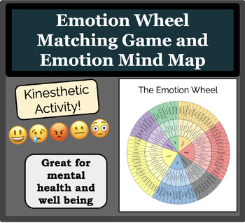 Preview of Emotion Wheel Matching Game and  Emotion Mind Map Activity
