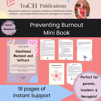 Preview of Prevent Burnout & Selfcare Mini Book - Emotional support for Autism and ADHD