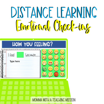 Preview of Emotional Check-in Distance Learning Task Slides Google Drive Classroom