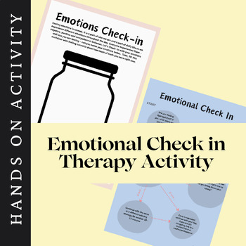 Preview of Emotional Check in Therapy Activities - Anxiety, ADHD, Trauma, Autism, Stress