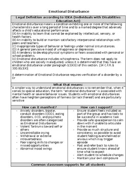 Preview of Emotional Disturbance Support Overview