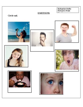 Preview of Emotional Identification (File folder or task card) Social Emotional Learning