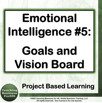 Preview of Emotional Intelligence 5 Goals and Vision Board - CTE project based