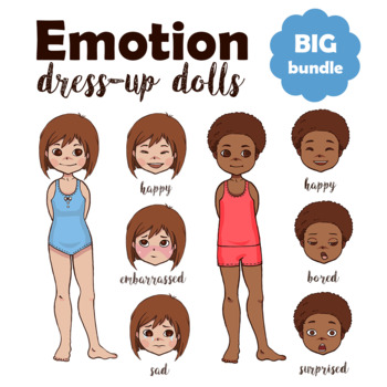Preview of Emotional Intelligence Bundle: Emotion Paper Dolls + Emotions Board Game