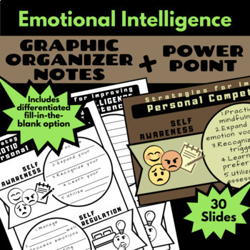 Preview of Emotional Intelligence: Graphic Organizer Notes & PowerPoint