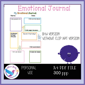 Preview of Emotional Journal Distance learning Digital