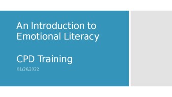 Preview of Emotional Literacy Mental Health Training CPD