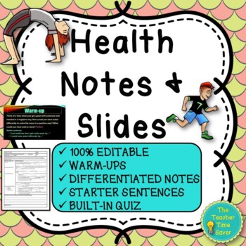Preview of Social Emotion Learning Bundle - Health Notebook Editable Slides & Notes 