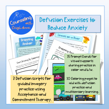 Preview of Emotional Regulation Exercises and Materials - Defusion (ACT)