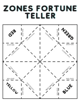 Preview of Emotional Regulation Fortune Teller SEL Counseling Craft