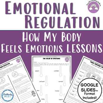 Preview of Emotional Regulation Lesson | How My Body Feels Emotions (digital ready)