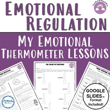 Preview of Emotional Regulation Lesson | My Emotional Thermometer (digital ready)