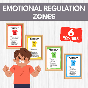 Preview of Autism Emotional Regulation Shirts / Zones Poster Feeling Calm Down Corner ADHD