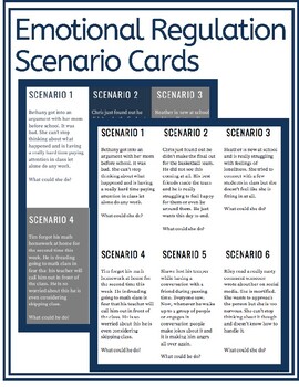 Preview of Emotional Regulation Skills Scenario Cards