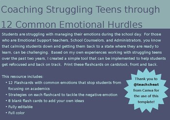 Preview of Emotional Regulation Strategies for Struggling High School Teens