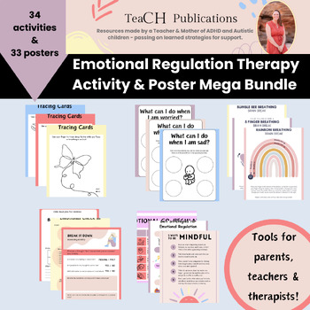 Preview of Emotional Regulation Therapy Activity and Poster Bundle - neurodivergent