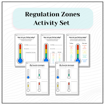 Preview of Emotional Regulation Zones Activity Sheets