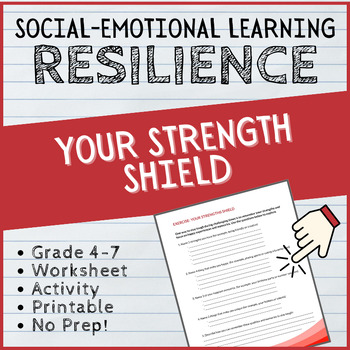 emotional resilience worksheet strength shield by heart sel education