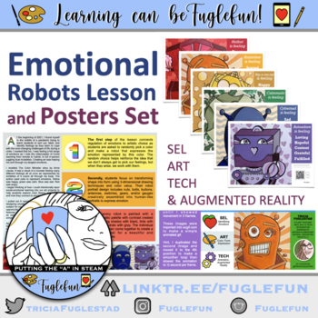Preview of Emotional Robots SEL Lesson and Poster Set