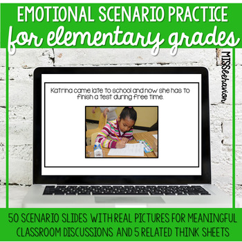 Preview of Emotional Scenarios for Elementary | SEL Digital Slides