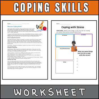 Preview of Emotional Superhero Toolkit : Coping Skills Worksheets for Kids