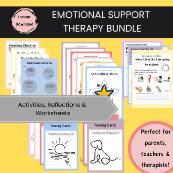 Preview of Emotional Support Therapy Bundle - Autism, Anxiety, Mental Health & ADHD tools