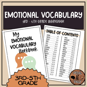 Preview of Emotional Vocabulary Workbook | 3rd - 5th Grade