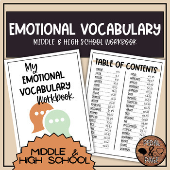 Preview of Emotional Vocabulary Workbook | Middle & High School