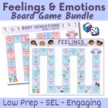 Preview of Social emotional learning - Identify feelings & emotions board games bundle