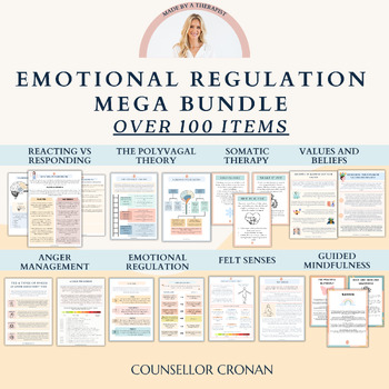 Preview of Emotional regulation bundle. Anxiety coping skills. CBT Resources. CBT Tools