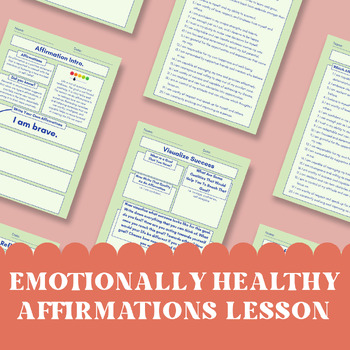 Preview of Emotionally Healthy Affirmations Worksheets