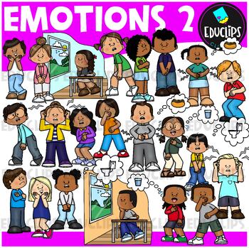Preview of Emotions 2 Clip Art Set {Educlips Clipart}