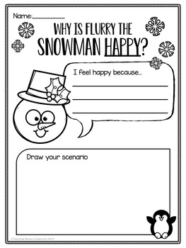 Emotions Activities Winter Snowmen (Special Education) | TPT
